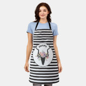 Deer head en rozen op maat schort (Gedragen)