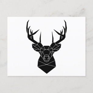 Deer Head Geometric Ai File Deer Silhouette Stag Briefkaart