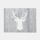 Deer Head Grey Wood Pattern Doormat Deurmat (Voorkant)