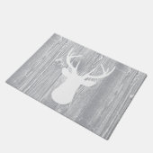Deer Head Grey Wood Pattern Doormat Deurmat (Schuin)