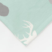 Deer Head in Mint en Grey Fleece Deken (Hoek)