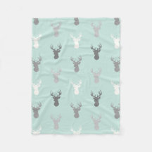 Deer Head in Mint en Grey