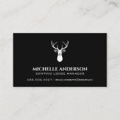 Deer Head Logo | Achtergrond houtkap Visitekaartje (Achterkant)