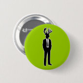 Deer Head-Man in een Suit en Stropdas Ronde Button 5,7 Cm (Voorkant /achterkant)