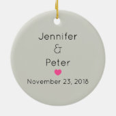 Deer Head met bloemen en bergachtige bruiloft Keramisch Ornament (Achterkant)