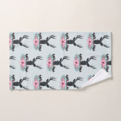 Deer Head met bloemen en bergen Patroon Bad Handdoek (Handdoek)