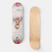 Deer Head met Flowers Dd Brand Persoonlijk Skateboard (Voorkant)