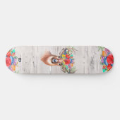 Deer Head met Flowers Dd Brand Persoonlijk Skateboard (Horizontaal)
