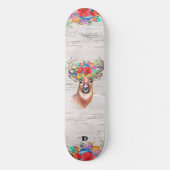 Deer Head met Flowers Dd Brand Persoonlijk Skateboard (Voorkant)
