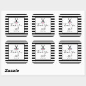 Deer Head met Flowers & Mountains Weddenschap Beda Vierkante Sticker (Vel)