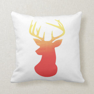 Deer Head Modern Ombre Waterverf Geel en Oranje Kussen