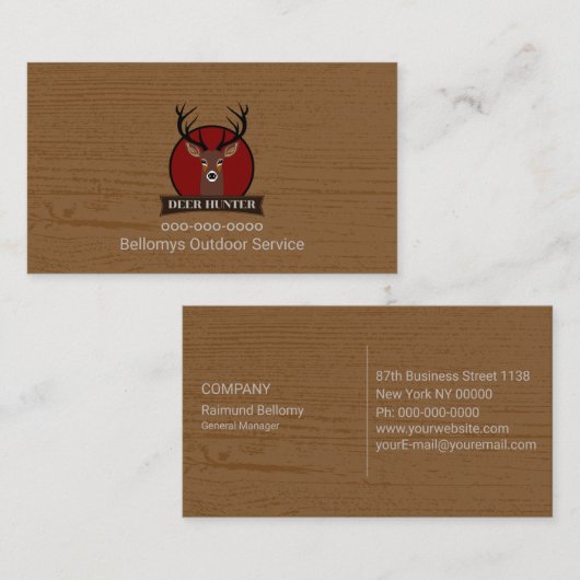 Deer Head Outdoor Service Visitekaartje (Voorkant / Achterkant)
