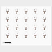Deer Head Ronde Sticker (Vel)