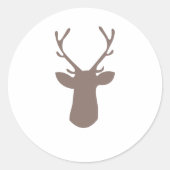 Deer Head Ronde Sticker (Voorkant)