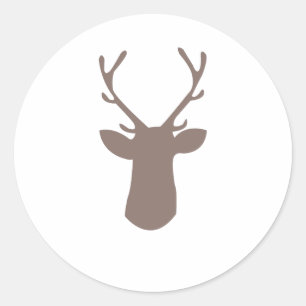 Deer Head Ronde Sticker