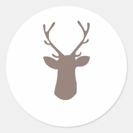 Deer Head Ronde Sticker (Voorkant)