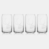 Deer Head Sihlouette Blikvorm Glas (Achterkant)