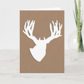 Deer Head Silhouette voor Hunter Birthday Kaart (Voorkant)