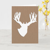Deer Head Silhouette voor Hunter Birthday Kaart (Gele Bloem)