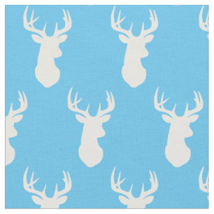 Deer Head Silhouettes Baby Boy Nursery Stof