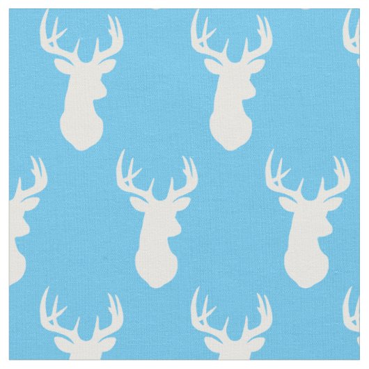 Deer Head Silhouettes Baby Boy Nursery Stof (Close Up)