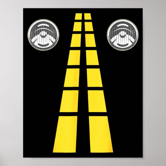 Deer Headlights With Road Markings Couples Costume Poster (Voorkant)