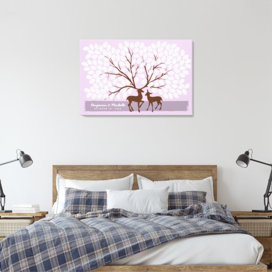 Deer Heart Guest Book Canvas - 150 handtekeningen (Insitu (Slaapkamer))