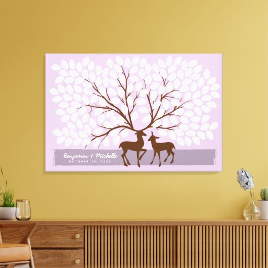 Deer Heart Guest Book Canvas - 150 handtekeningen (Insitu (Woonkamer))