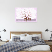Deer Heart Guest Book Canvas - 150 handtekeningen Afdruk (Insitu (Slaapkamer))