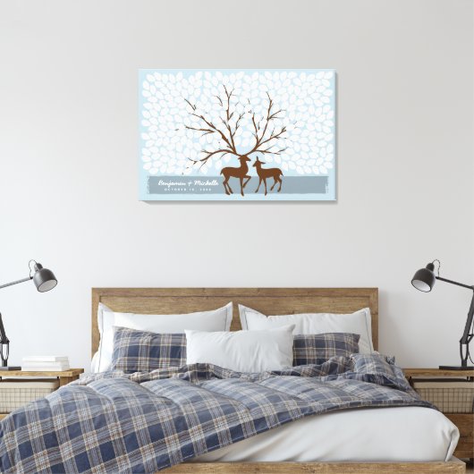 Deer Heart Guest Book Canvas - 250 ruimtes (Insitu (Slaapkamer))