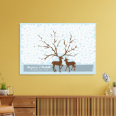 Deer Heart Guest Book Canvas - 250 ruimtes Afdruk (Insitu (Woonkamer))