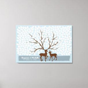 Deer Heart Guest Book Canvas - 250 ruimtes Afdruk