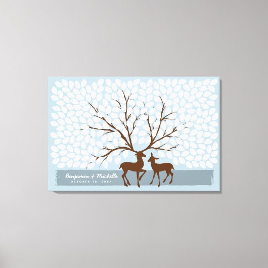 Deer Heart Guest Book Canvas - 250 ruimtes Afdruk (Voorkant)