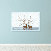 Deer Heart Guest Book Canvas - 250 ruimtes Afdruk (Insitu (Houten vloer))