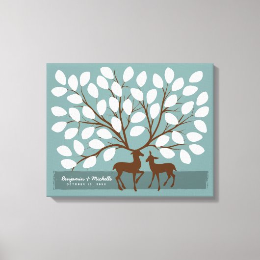 Deer Heart Guest Book Canvas - 50 handtekeningen (Voorkant)