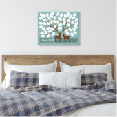 Deer Heart Guest Book Canvas - 50 handtekeningen Afdruk (Insitu (Slaapkamer))