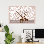 Deer Heart Guest Book Poster - 150 handtekeningen (Thuiskantoor)