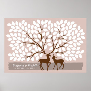 Deer Heart Guest Book Poster - 150 handtekeningen
