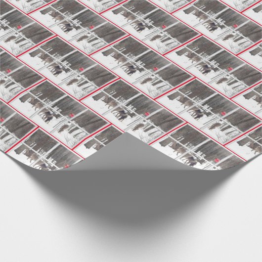 Deer Herd in Winter Bossen Cadeaupapier (Hoek)