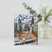 Deer Herd Runing in Rocky Mountains Briefkaart (Staand voorkant)