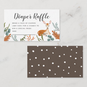 Deer Herfst Baby shower Gray Diaper Raffle Ticket Informatiekaartje