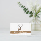 Deer Horn Antler Boho Waterverf Logo Visitekaartje (Staand voorkant)