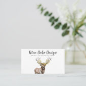 Deer Horn Antler Logo SunFlower Waterverf Visitekaartje (Staand voorkant)