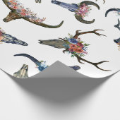 Deer Horn Floral Pattern Cadeaupapier (Hoek)