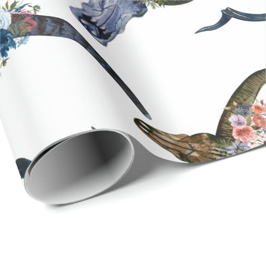 Deer Horn Floral Pattern Cadeaupapier (Rol Hoek)
