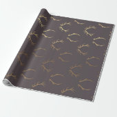 Deer Horns Brown Gold Chocolate Luxury VIP Cadeaupapier (Uitgerold)