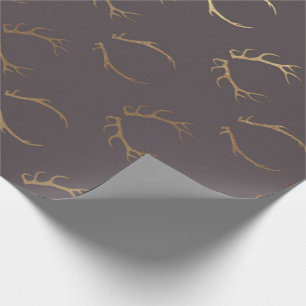 Deer Horns Brown Gold Chocolate Luxury VIP Cadeaupapier
