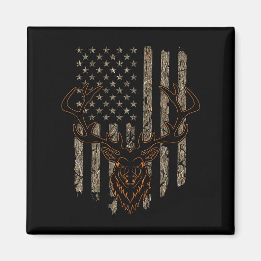Deer Hunter American vlag Camouflage Deer Hun Magneet (Voorkant)