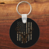 Deer Hunter American vlag Camouflage Deer Hun Sleutelhanger (Voorkant)