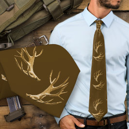 Deer Hunter Antlers Dark Brown Stropdas